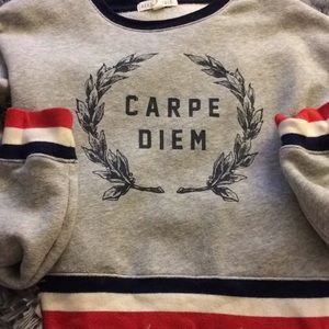 Cropped Sweatshirt with wording.